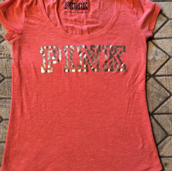 PINK Victoria's Secret Tops - Victoria secret pink t shirt scoop neck size M